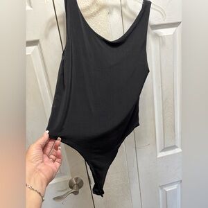 Shine star Black Sleeveless Bodysuit